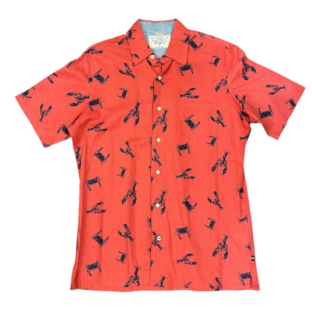 Nautical Button Down Red/Black Small